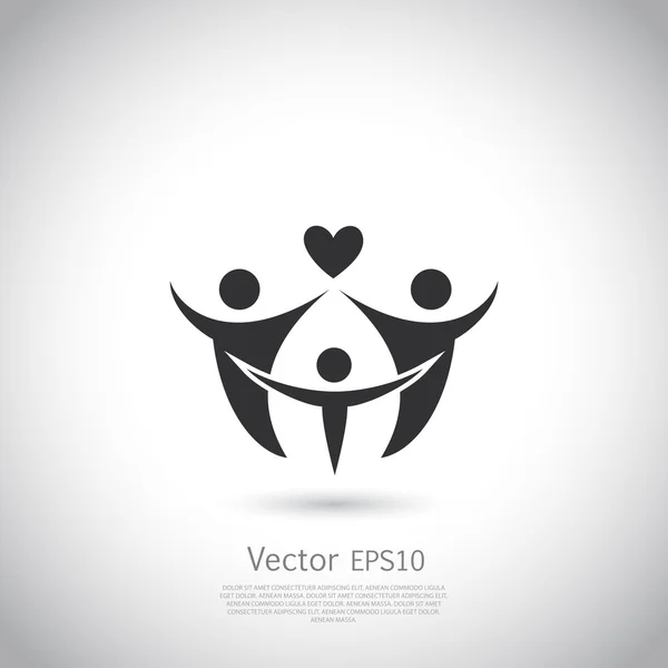 Boldog családi ikon, logo. — Stock Vector