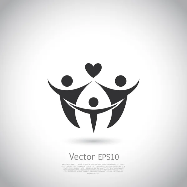 Icono de familia feliz, logo . — Vector de stock