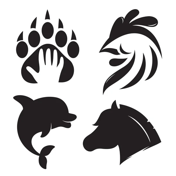 Iconos o logotipos animales . — Vector de stock