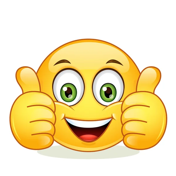 Emoticon showing thumb up — Stock Vector