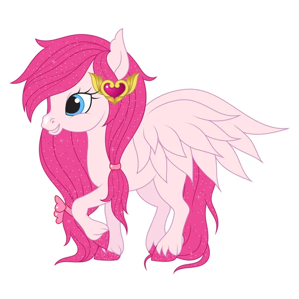 Roze pegasus illustratie. — Stockvector