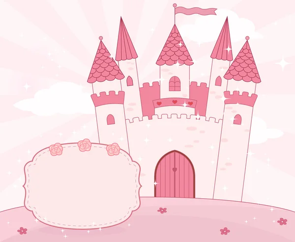 卡通童话城堡背景 — 图库矢量图片