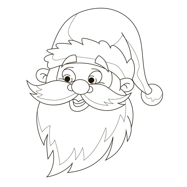 Página para colorear cabeza de Santas . — Vector de stock