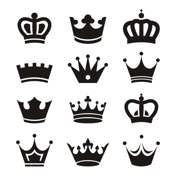 Crown icons isolated on white background — Stock Vector