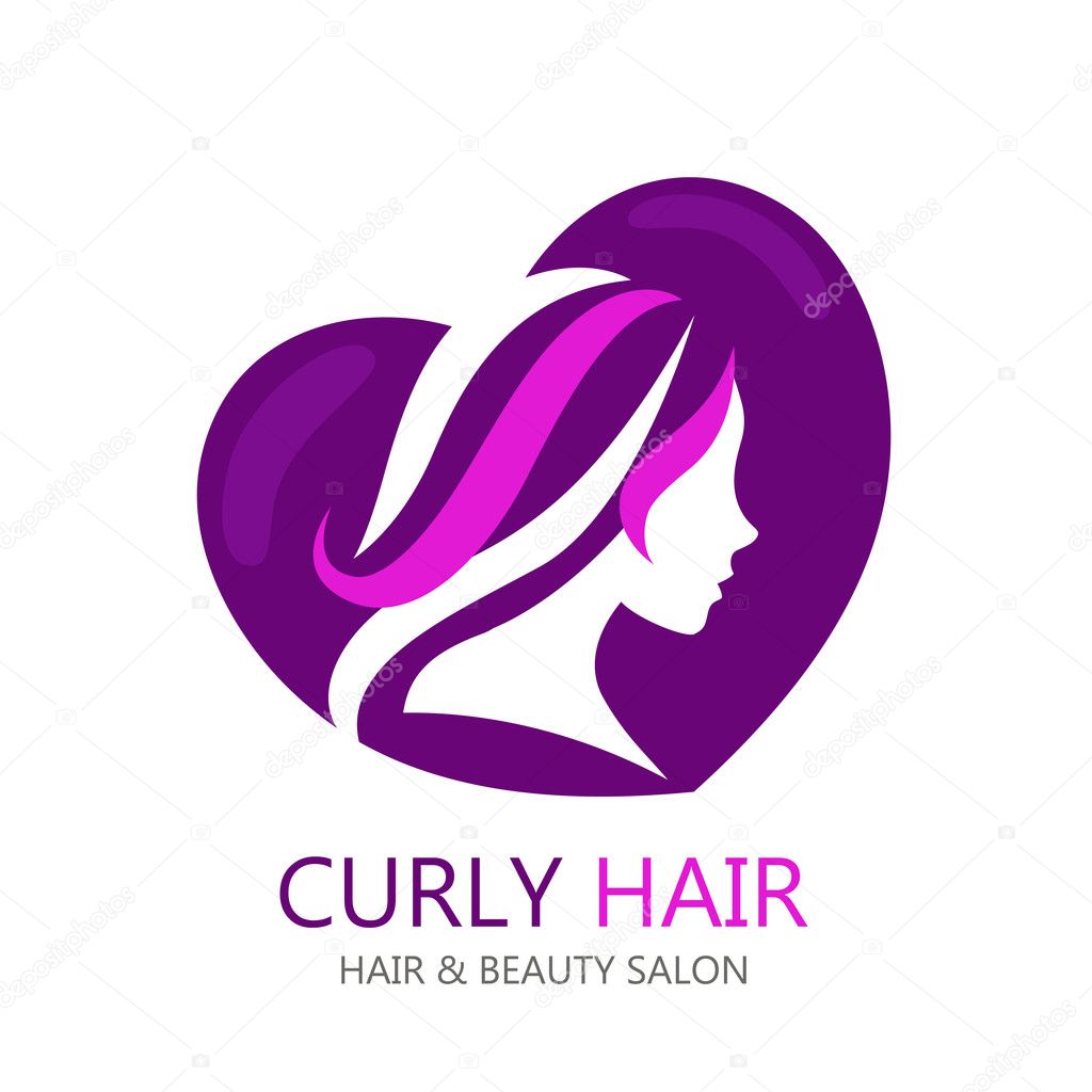 Vector template abstract logo for beauty salon. Stylized profile of a young beautiful woman. Abstract logo for a beauty salon. Portrait of a girl. Vector abstract logo