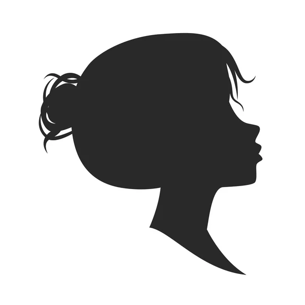 Silhouette vectorielle féminine isolée sur fond blanc . — Image vectorielle