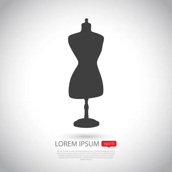 Icono del maniquí. Diseño plano . — Vector de stock