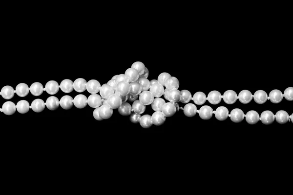 Double thread of pearls tied — Stock Photo, Image