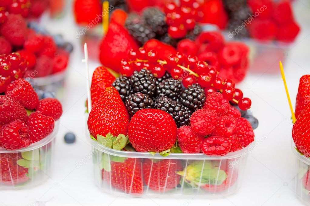 Fresh berries in box