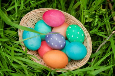 Paskalya yumurta sepet yukarıdan