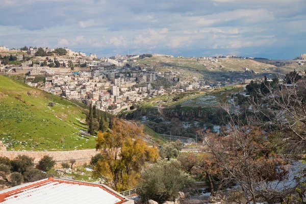 Vista sobre Kidron Valley e Jerusalém Oriental — Fotografia de Stock