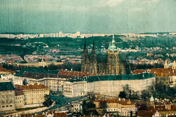 Vintage postcard with Prague Castle — Stock Photo, Image