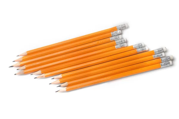 Crayons de graphite isolés sur blanc — Photo