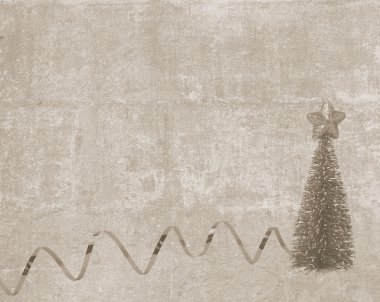 Noel ağacı ile Vintage kartpostal