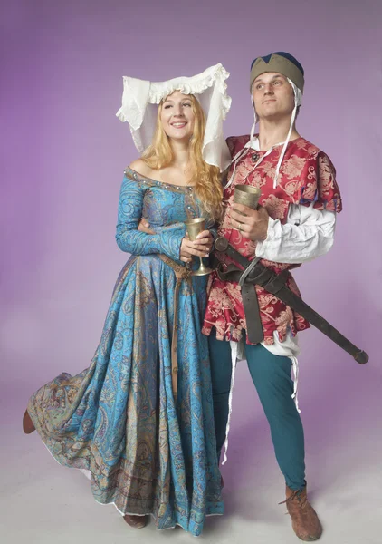 Feliz pareja medieval — Foto de Stock