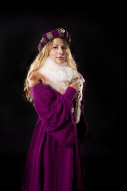 Kürk asil bir kadın portresi