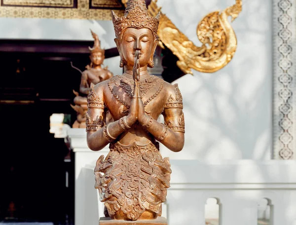 Meditasi Buddha dalam logam perunggu . — Stok Foto