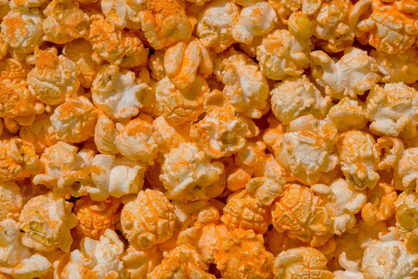 Popcorn textuur klaar om te eten met poedersuiker. — Stockfoto