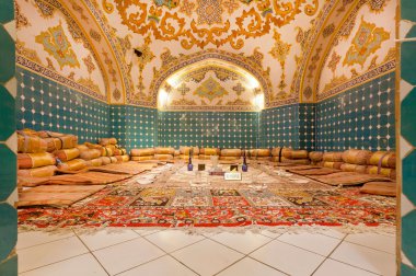 Entrance yöntemine boş yemek oda eski Farsça tarzda boyanmış tarzı lüks Restoran