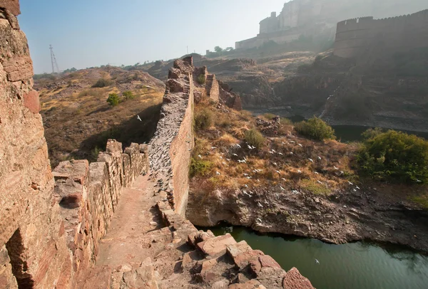 Muri di pietra ofl fortezza in India — Foto Stock