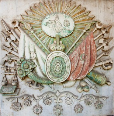 Ottoman Empire coat of arms in bas-relief