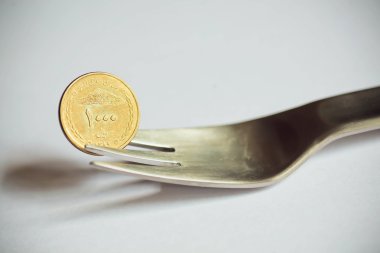 Bin İran Rials. İran para birimi üzerinde seçici odak.