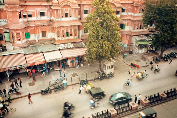 Visa på gatan av historisk stad med gamla byggnader i Indien — Stockfoto