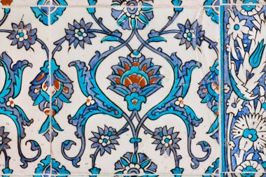 Desen vintage Seramik karo duvara tarihi Topkapı Sarayı, Istanbul.