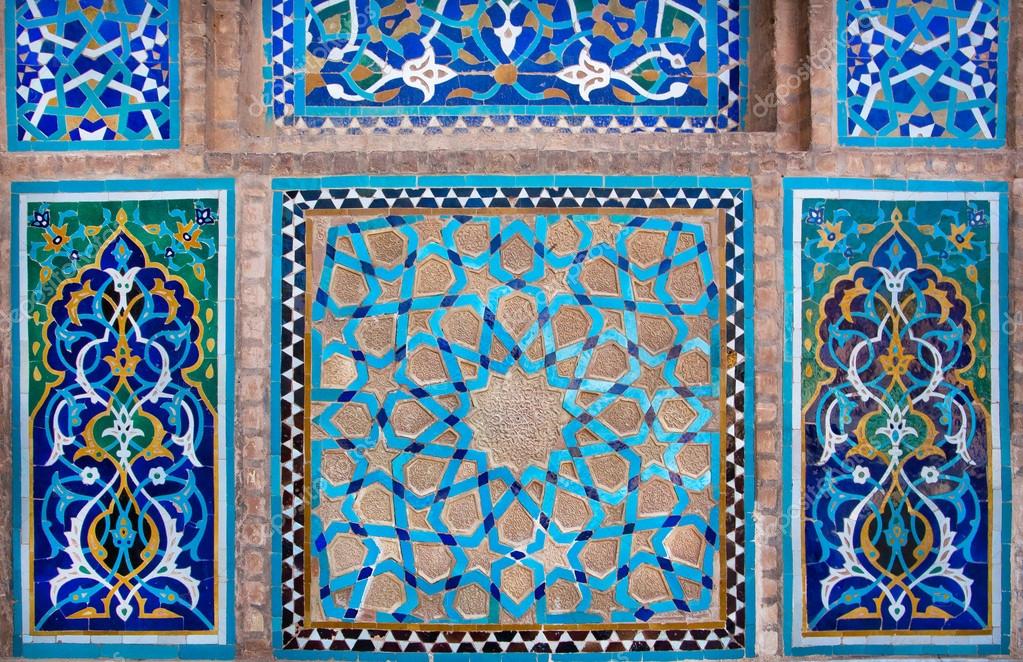 Design Of Antique Ceramic Tile Inside The Historic House In Iran