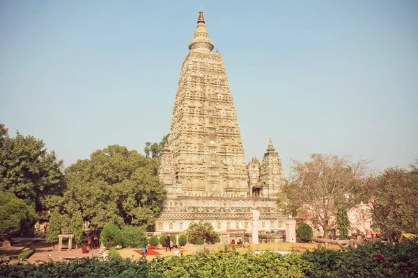 Famous 3rd century BC buddhist Mahabodhi Temple - Great Awakening - in Bodhgaya, India — ストック写真