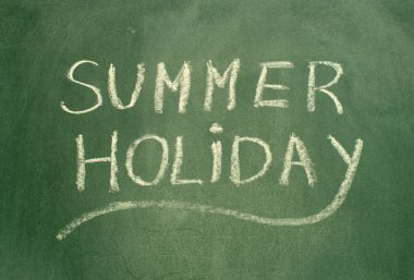 Yaz tatil metinler yeşil yazı tahtası.