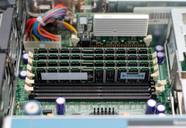 Sunucu pc içinde. Anakart ve Ram bellek.