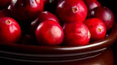 Bir sürü taze kızılcık var..