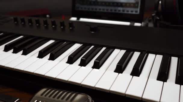 Modern Professional Piano Music Studio — Stock Video
