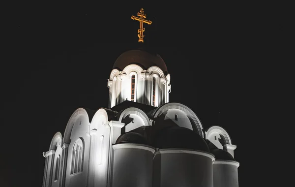 Ορθόδοξη Εκκλησία Νύχτα Στο Lasnamae Ταλίν — Φωτογραφία Αρχείου