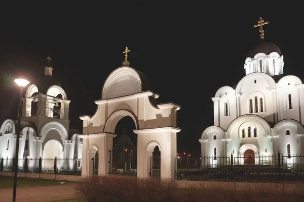 Orthodox Church Night Lasnamae Tallinn — Stock Photo, Image