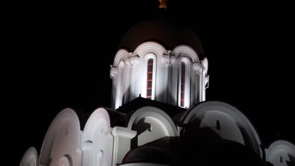 Orthodoxe Kerk Nachts Lasnamae Tallinn — Stockvideo