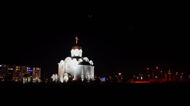 Orthodox Church Night Lasnamae Tallinn — Video Stock