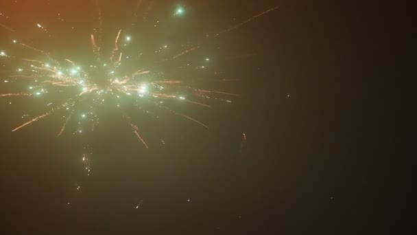 Vuurwerk Lucht Nieuwjaarsviering Video Slow Motion — Stockvideo