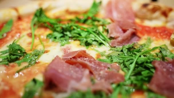 Świeżo Upieczona Pizza Pudełku — Wideo stockowe