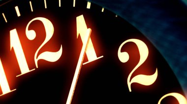 Parlayan ateş saati yakın plan görüntüsü.