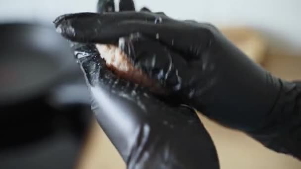 Gotowanie Ręcznie Robiony Hamburger Początku Końca — Wideo stockowe
