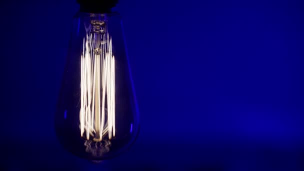 Ljuset Blinkar Reproduktion Edisons Glödlampa — Stockvideo
