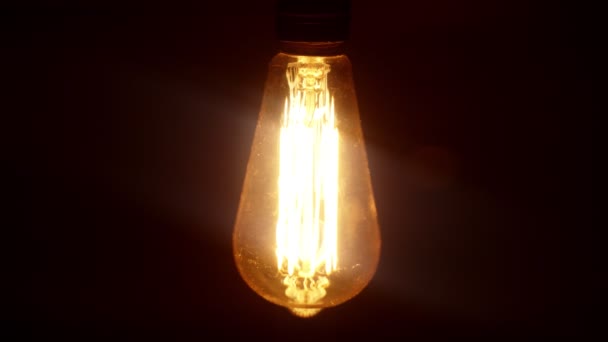 Het Licht Gaat Uit Edison Gloeilamp Reproductie — Stockvideo