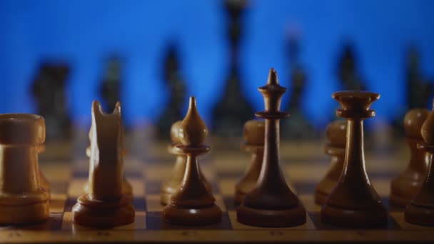 Schach Vor Dem Beginn Der Partie Geeignet Für Werbespots — Stockvideo