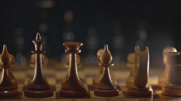 Šachy Před Začátkem Hry Vhodné Pro Reklamy — Stock video