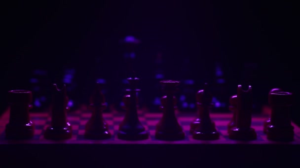 Illuminated Chess Rgb Light Effect — Stock Video