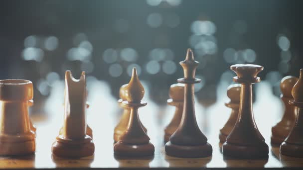 有烟熏效果的国际象棋 适用于商业广告 — 图库视频影像