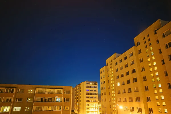 Paasiku Street Starry Night Time Lasnamae Tallinn — Stock Photo, Image