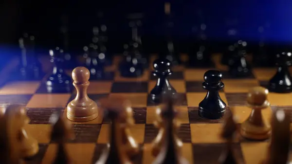 Échecs Avant Début Match Convient Pour Les Publicités — Photo